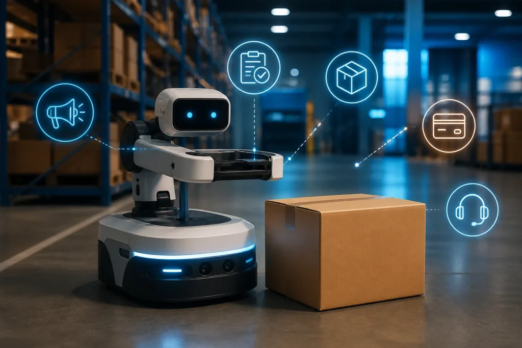 What does ecommerce automation cover across marketing, order fulfillment, and customer support?