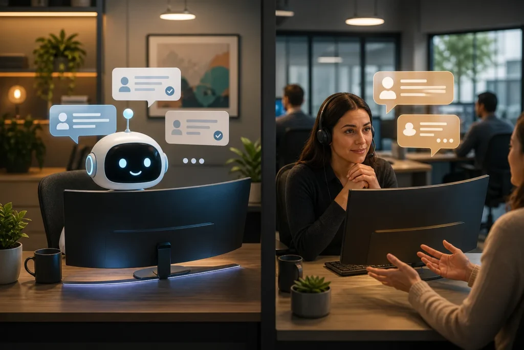 Which customer support tasks are suitable for automation, and which should be handled by a person?